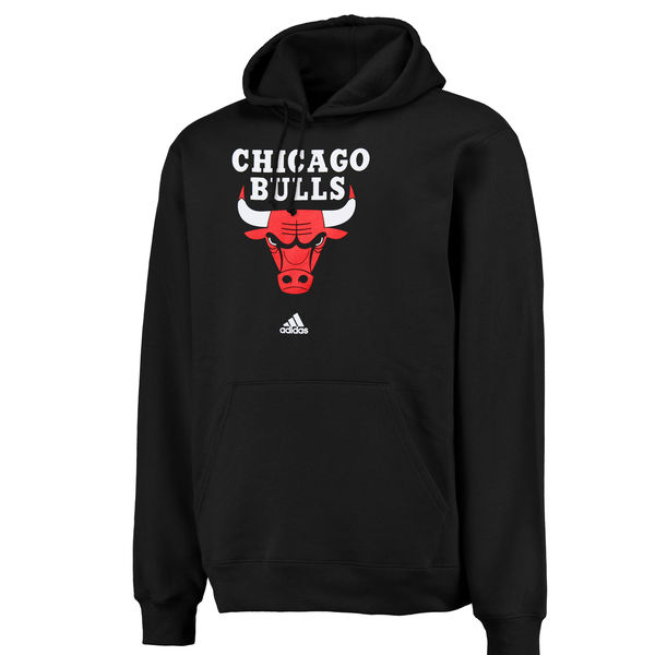  Men Chicago Bulls Logo Pullover Hoodie Sweatshirt Black